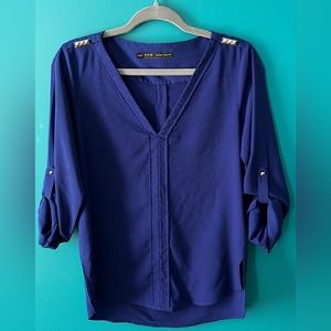 ZARA WOMAN BLOUSE WITH STUDDED SHOULDERS TOP